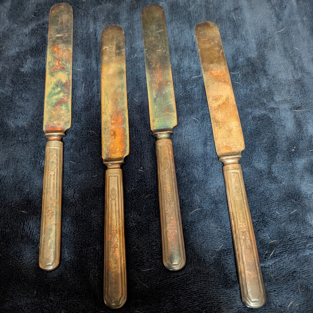 Vintage Silver Butter Knives Set